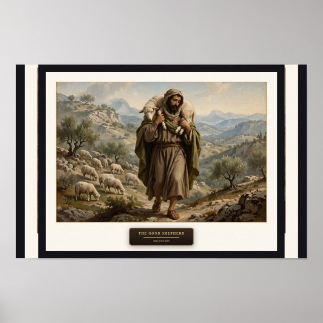 Den gode herden — Da Vinci-stil Poster (Framsidan)