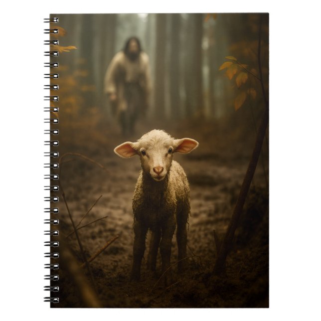 Den gode herden och det förlorade lammet – Jesus & Anteckningsbok (Framsidan)