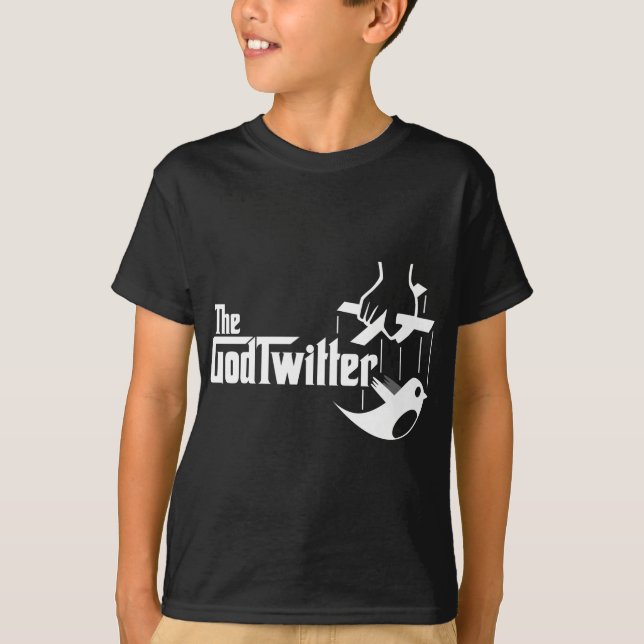 Den GodTwitter T-tröja, svart T Shirt (Framsida)