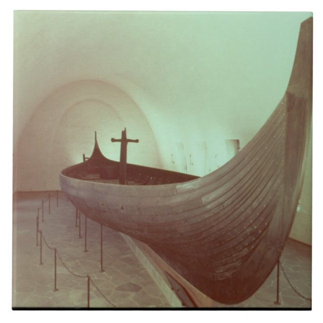 Den Gokstad longshipen (trä) Kakelplatta (Framsidan)