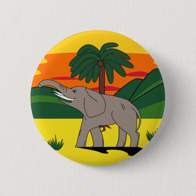 Den Gold Coast elefanten och palmträdet knäppas Knapp (Framsida)