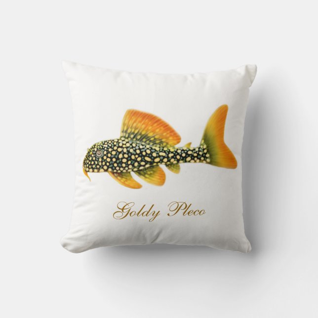 Den Goldy Pleco fisken kudder Kudde (Framsida)