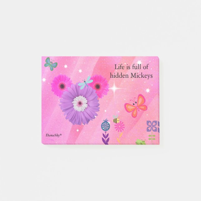 DEN GÖMDA MICKEY-vårblomman POSTAR DET Post-it Block (Framsida)