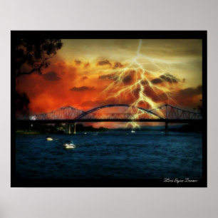 Den görande ljusare stormflodstranden parkerar poster