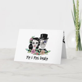 Den gotiska dagen för dödliga Döskallar - Bride &  Tack Kort