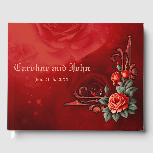 Den gotiska elegansen i hjärtat gästböcker (Framsida)