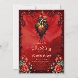 Den gotiska elegansen i hjärtat inbjudningar