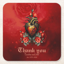 Den gotiska elegansen i hjärtat underlägg papper kvadrat