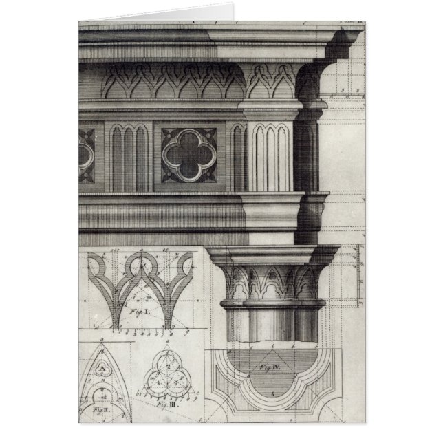 Den gotiska entablaturen hälsningskort (Framsidan)