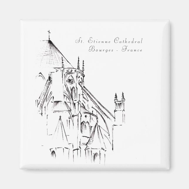 Den gotiska katedralen i Bourges, Frankrike Magnet (Framsidan)