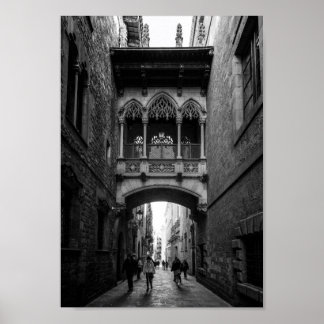 Den gotiska kvartersarkitekturen i Barcelona Poster