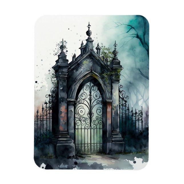 Den gotiska kyrkogårdsgrindserien Design 11 Magnet (Vertikal)