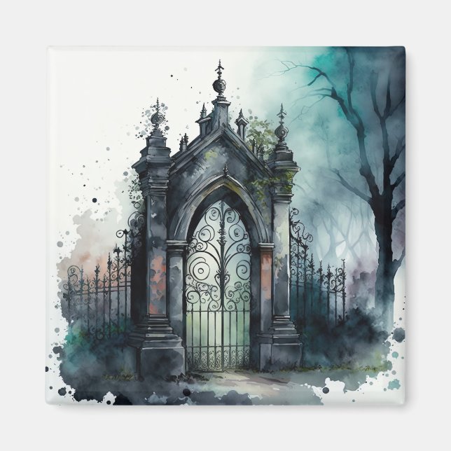 Den gotiska kyrkogårdsgrindserien Design 11 Magnet (Framsidan)