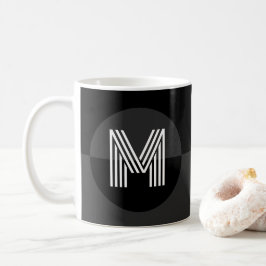 Den gotiska Mörken Black Grått Geometric Modern Mo Kaffemugg