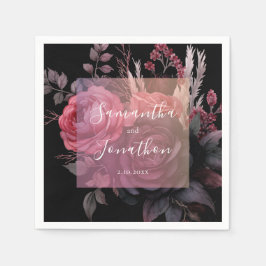 Den gotiska Mörken Moody Blommigten Ro Bröllop Pappersservett