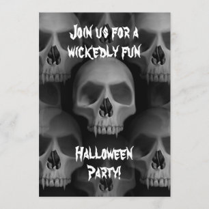 Den gotiska ondskefulla skallen Halloween skräcken Inbjudningar