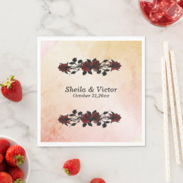 Den gotiska Orangen järn Grind Röd ros Pappersservett