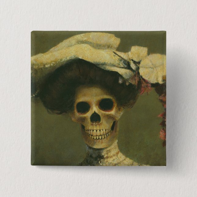 Den gotiska skelett- damen knäppas knapp (Framsida)