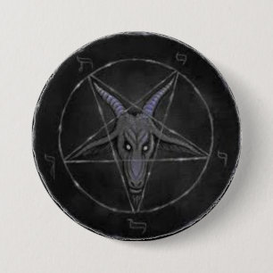 Den gråa Baphomet rundan knäppas Knapp
