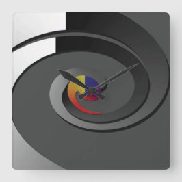 Den gråa samtidaa väggen tar tid på - 4 boxas fyrkantig klocka