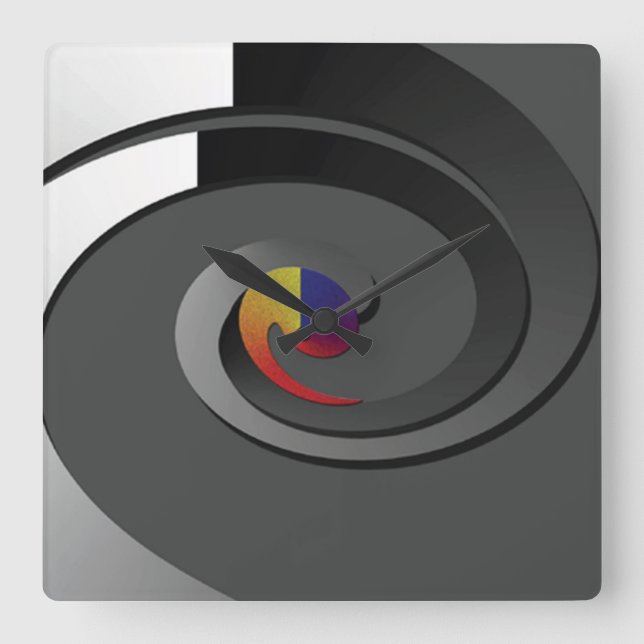 Den gråa samtidaa väggen tar tid på - 4 boxas fyrkantig klocka (Framsida)