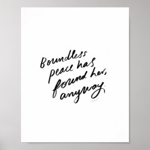 Den gränslösa freden har hittat henne. poster