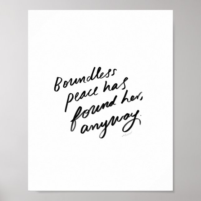 Den gränslösa freden har hittat henne. poster (Framsidan)