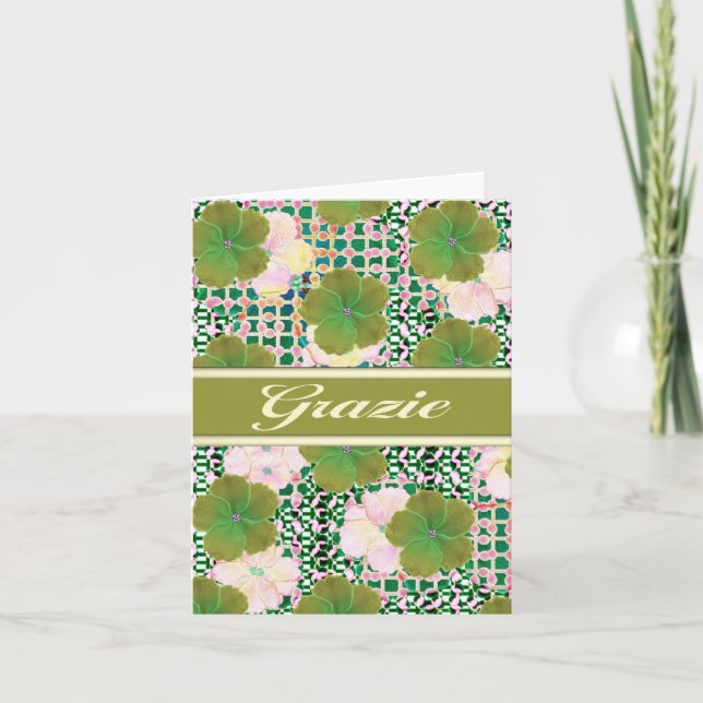 Den Grazia italienare tackar dig med tom insida Tack Kort (Framsida)