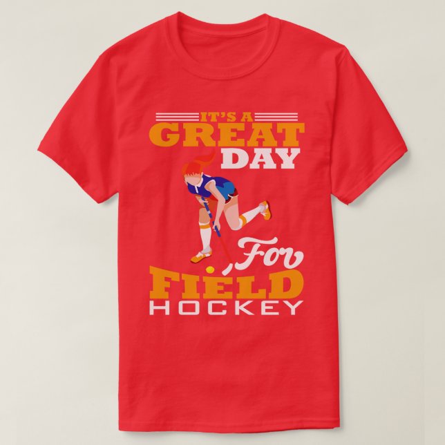 Den grekiska dagen för Fält Hockey T Shirt (Design framsida)