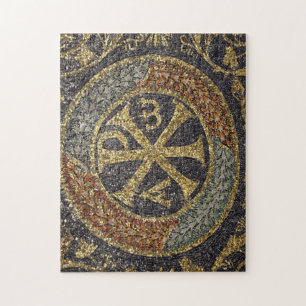 Den grekiska ikonen Chi Rho Byzantine Mosaic Pussel