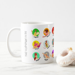 Den grekiska mytologins tolv olympiska gudar kaffemugg
