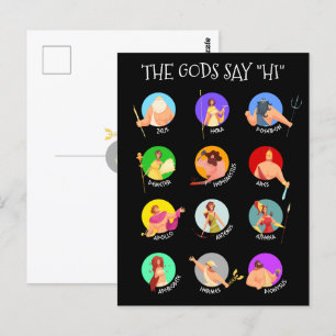 Den grekiska mytologins tolv olympiska gudar vykort