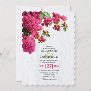 Den grekiska ön Bröllop i Bougainvillea Medelhavet Inbjudningar