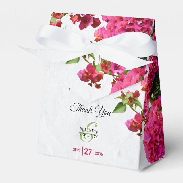 Den grekiska ön Bröllop i Bougainvillea Medelhavet Presentaskar (Framsidan Sidan)