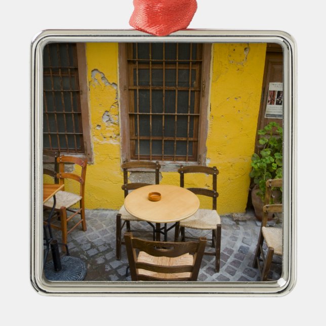 Den grekiska ön Kreta och den gamla staden Chania  Julgransprydnad Metall (Framsidan)