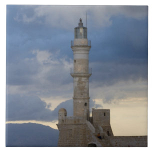 Den grekiska ön Kreta och den gamla staden Chania  Kakelplatta