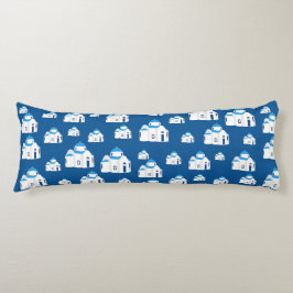 Den grekiska ön Santorini Blue Dome Church Kroppskudde