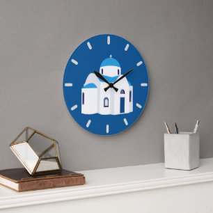 Den grekiska ön Santorini Blue Dome Church Stor Klocka