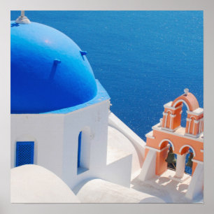 Den grekiska ön Santorini Poster