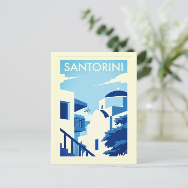 Den grekiska ön Santorini Poster Vykort (Stående Fram)
