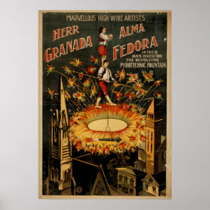 Den GRENADA FEDORAkicken binder agerar Poster