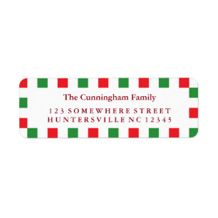 Den grön helgdag som är röd &, kvadrerar gräns returadress etikett