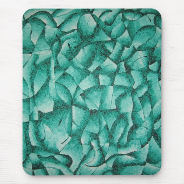 Den gröna abstrakt musen vadderar musmatta (Framsidan)