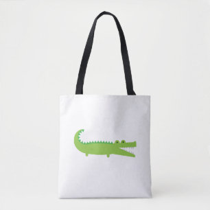 Den gröna alligatortotot hänger lös tygkasse
