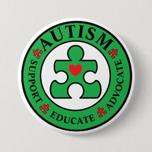 Den gröna Autismmedvetenheten knäppas saint Knapp