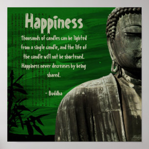 Den gröna Buddha statyn kvadrerar affischanpassad Poster