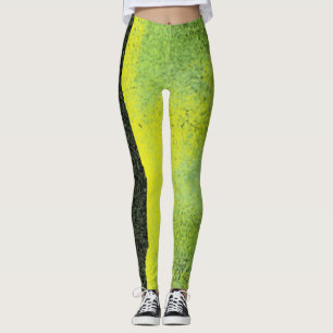 Den gröna damasker med en svart rand besegrar en leggings