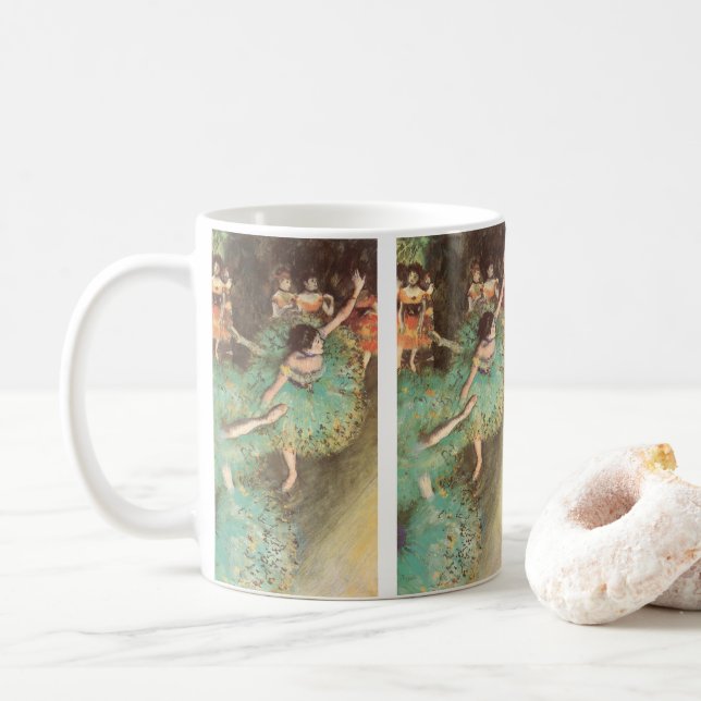Den gröna dansösen av Edgar Degas, Vintage balett Kaffemugg (Med munk)