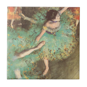 Den gröna dansösen av Edgar Degas, Vintage Ballet Kakelplatta