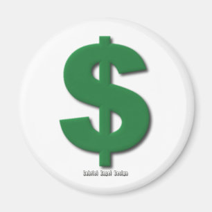 Den gröna dollaren undertecknar med fasad stil magnet